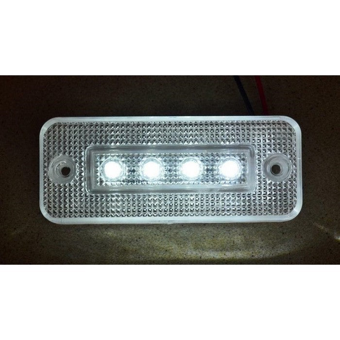 Бял LED габарит с 4 диода 12V за камион бус ремарке