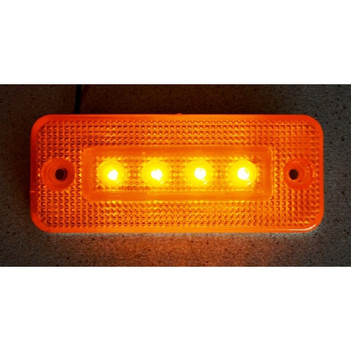Жълт LED габарит с 4 диода 24V, за камион/ бус/ ремарке