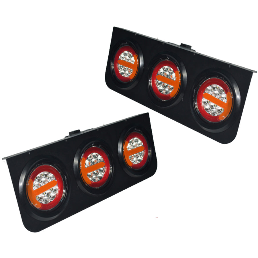 LED стоп с 3 кръгли хамбургера, неон, 44cm.