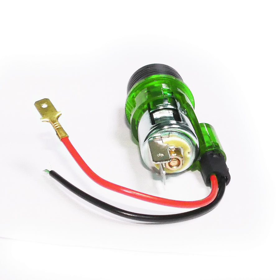 Универсална запалка за автомобил 12V с вградена светеща в зелено светлина 28мм-29мм