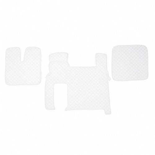 Кожени стелки за MAN TGX, бели с бял шев