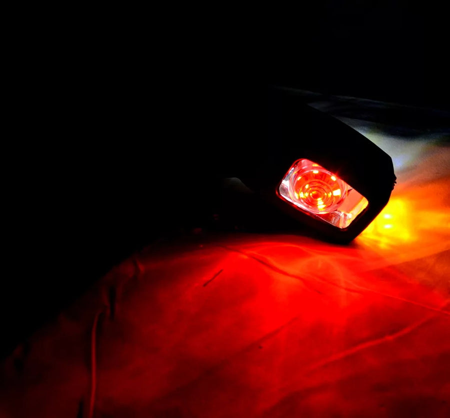 Jumbo голямо тройно LED рогче – правоъгълно косо, 12/24V