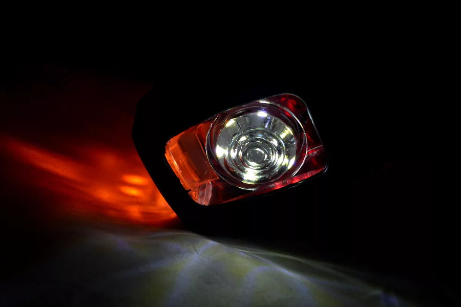 Jumbo голямо тройно LED рогче – правоъгълно косо, 12/24V
