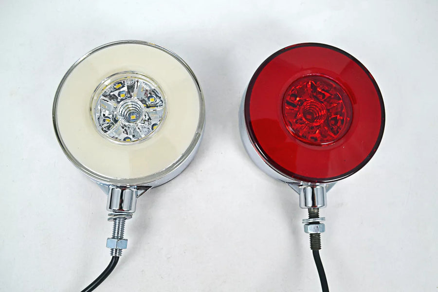 Неон LED габарит за огледало, Червено/Бяло - 12/24V