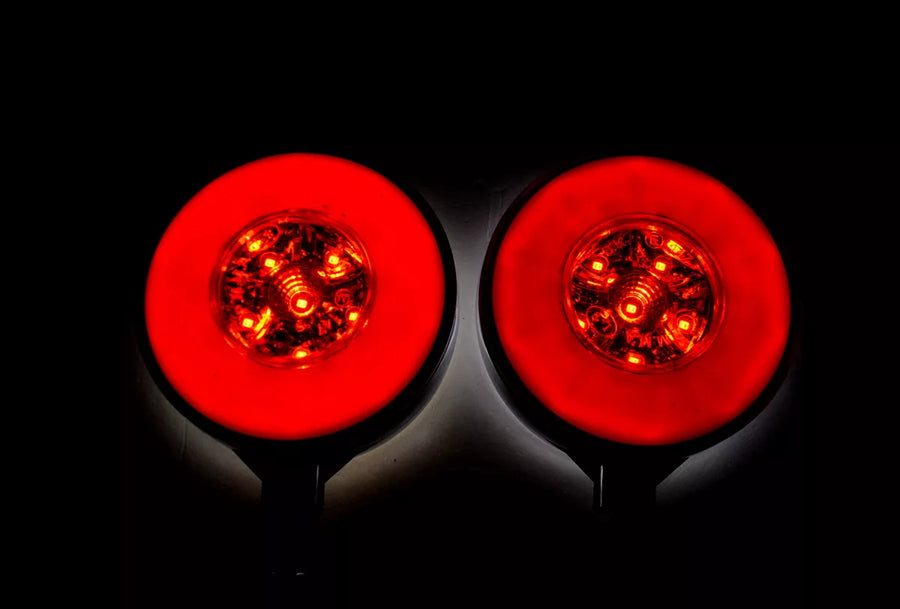 Неон LED габарит за огледало, Червено/Бяло - 12/24V
