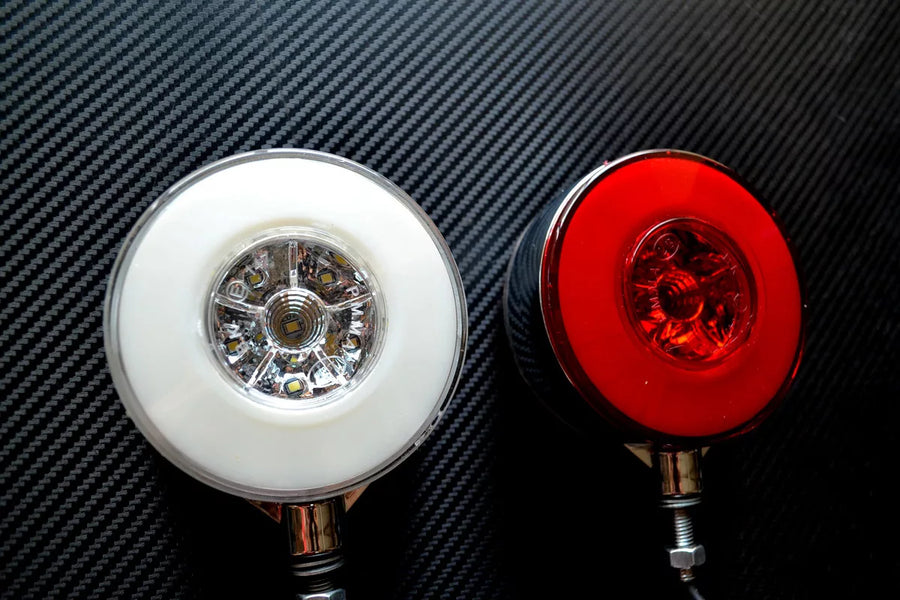 Неон LED габарит за огледало, Червено/Бяло - 12/24V