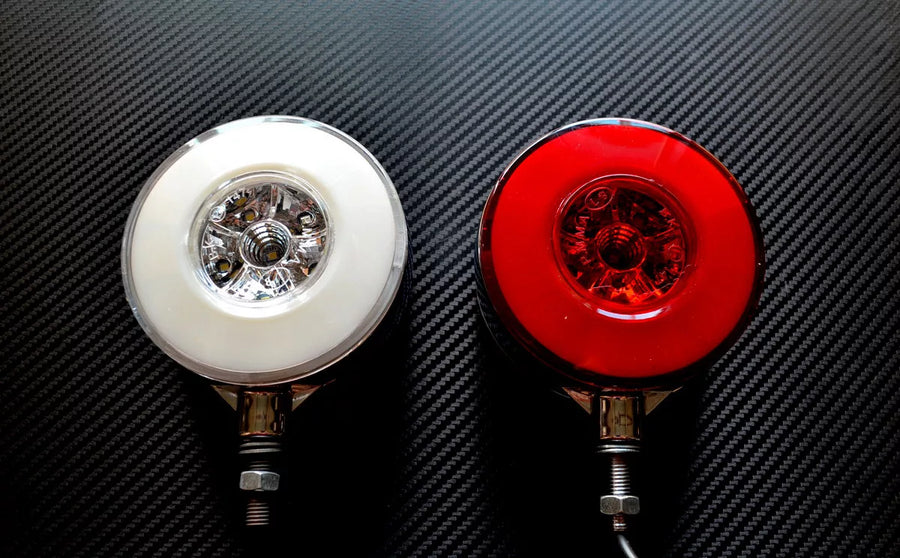 Неон LED габарит за огледало, Червено/Бяло - 12/24V