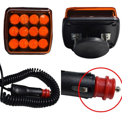 Диоден маяк / блиц с кабел за запалка и магнит, с 12 SMD диода, 6 функции