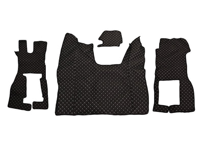Кожени стелки за SCANIA R FOLDABLE PASSENGER SEAT 2016+, черно с бял шев - Non slip