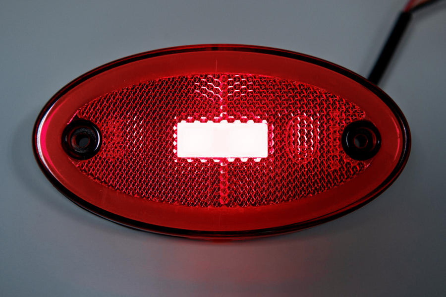 LED Светодиоден Габарит, 116mm x 60mm, Червен, Неон Ефект, Три Функции,12V-24V