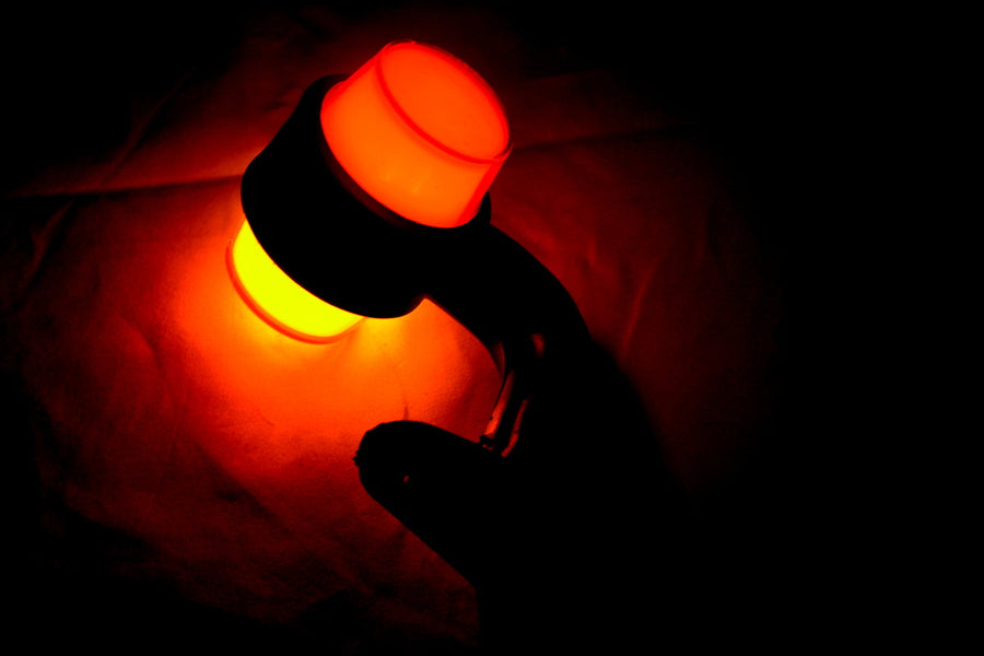 Maxi габарит, криво рогче НЕОН LED, червено/жълто