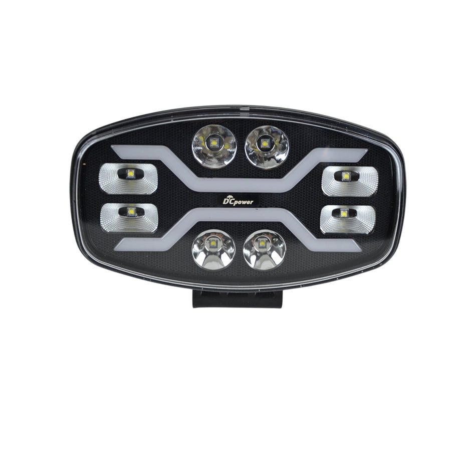 Овал Комбо LED Халоген + дневна бяла/ жълта NEON светлина, 16 диода, 12/24V