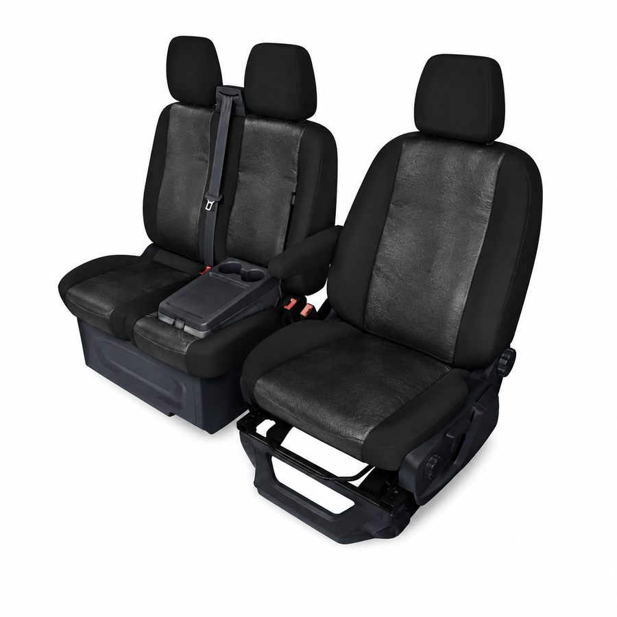 Велуренa тапицерия за Ford Custom, предни седалки 2+1, черна