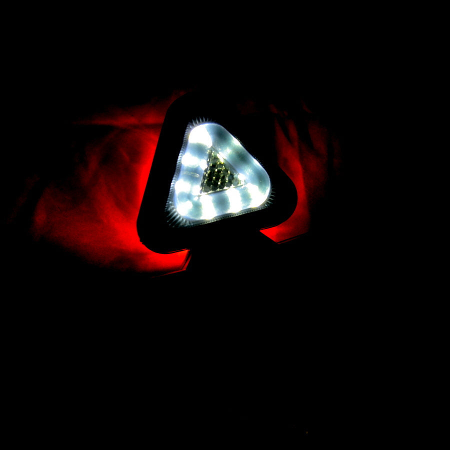Триъгълно LED рогче, 18 диода, червено/бяло, 12V/24V - опушено