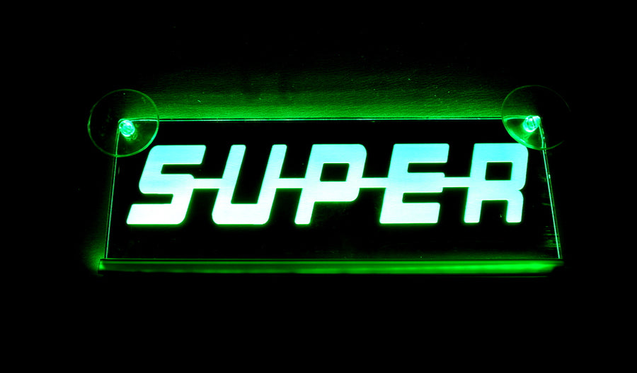 Табела с надпис "SUPER", лазер, 12/24V, 250мм.