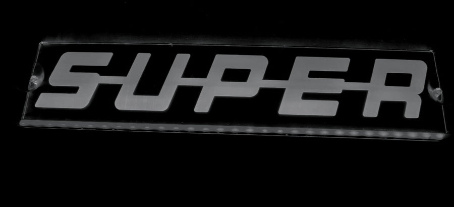 Табела с надпис "SUPER", лазер, 12/24V, 250мм.