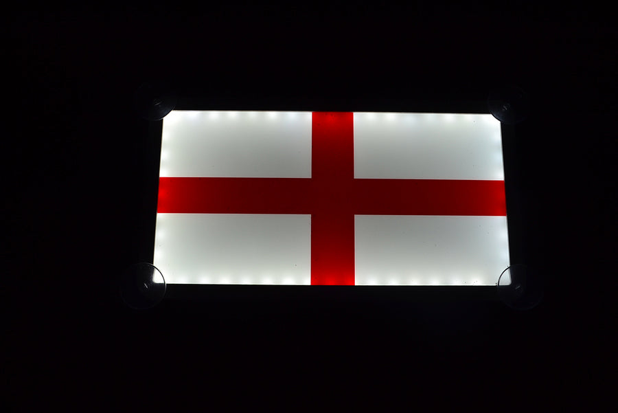 3D табела, флаг England, бяло/червено, 24V