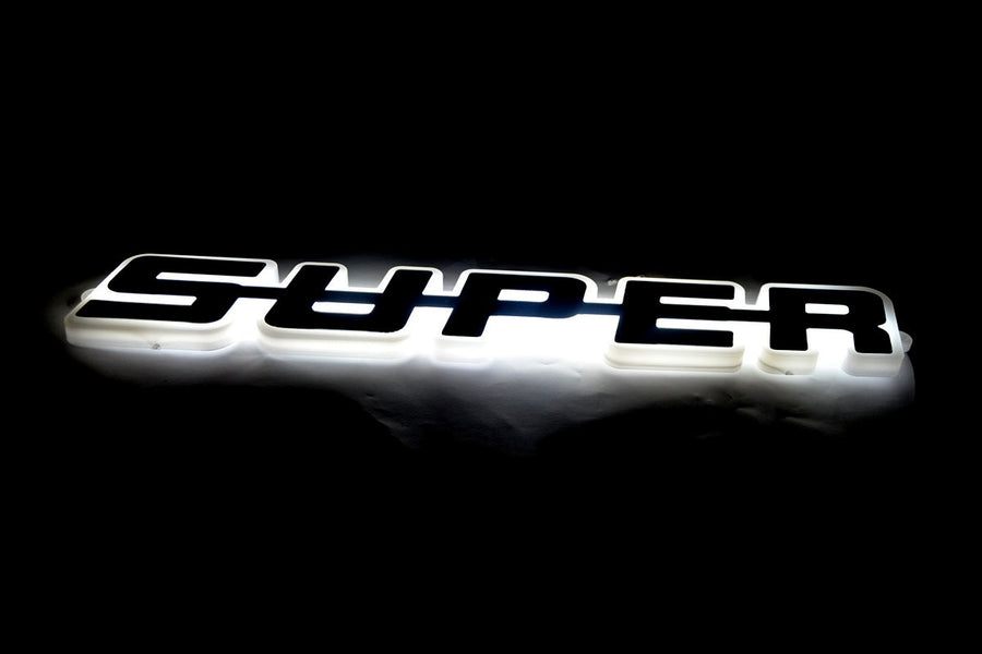 Огледална табела Super, външна - 24V, бяла, огледален плексиглас