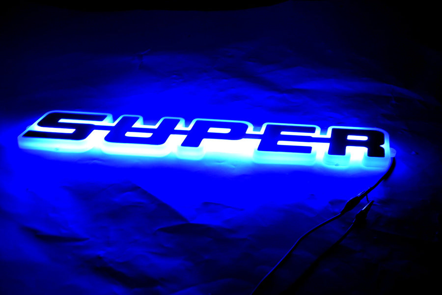Огледална табела Super, външна - 24V, синя, огледален плексиглас