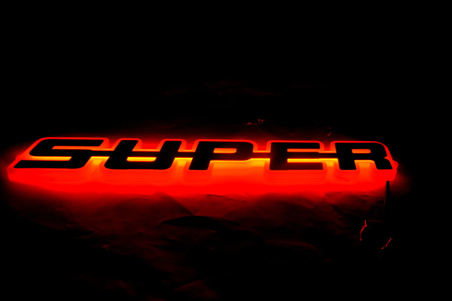 Огледална табела Super, за решетка, 24V, червена, огледален плексиглас