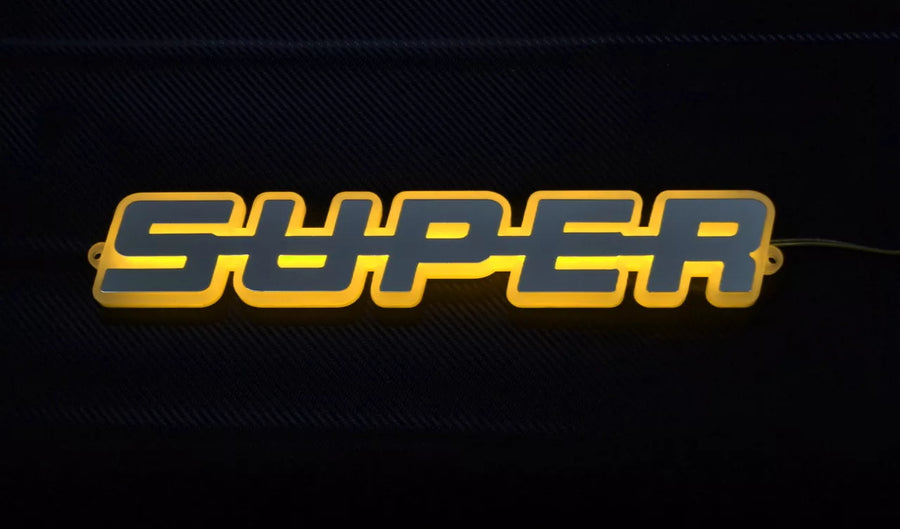 Огледална табела Super, външна за решетка, 12/24V, жълта