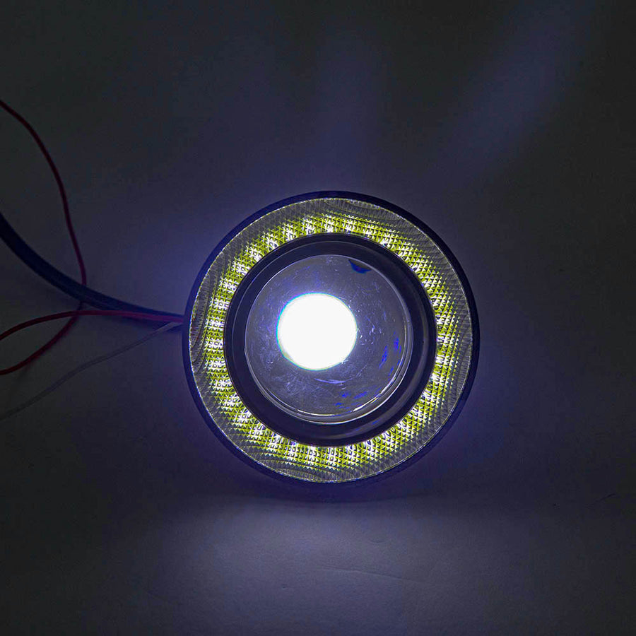 LED халоген Лупа с ангелски очи за вграждане - комплект, 90мм