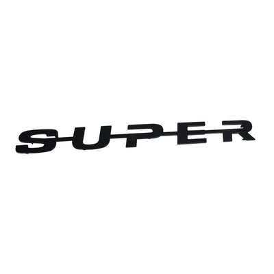 Надпис SUPER за предна решетка, 57 см - Черен матов