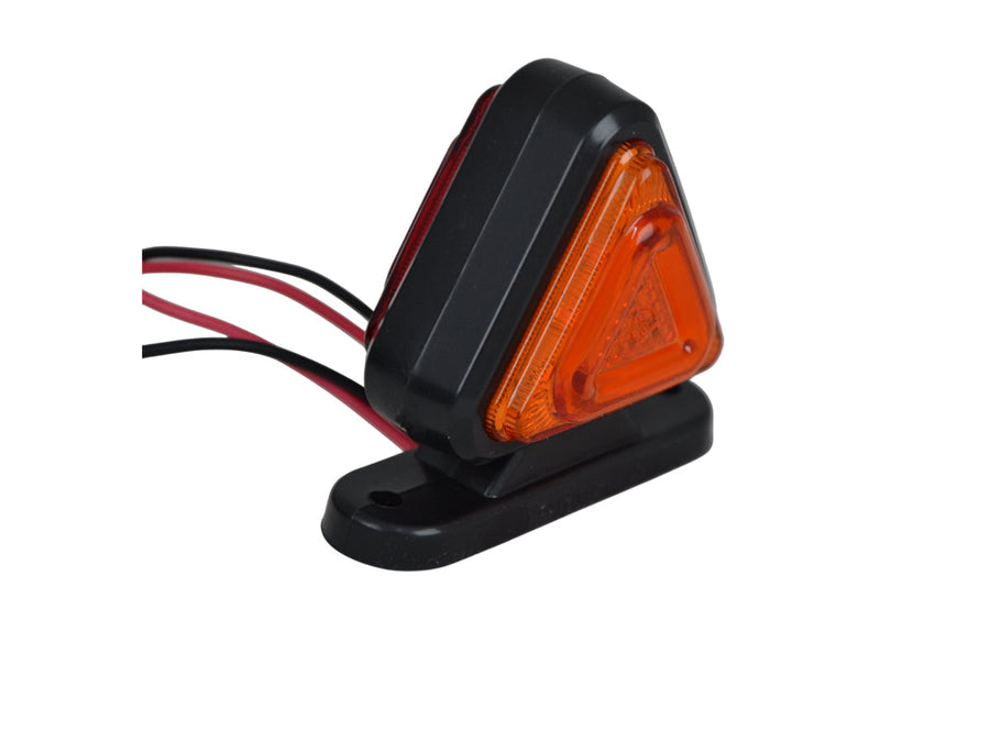 Триъгълно LED рогче, 18 диода, червено/жълто, 12V/24V