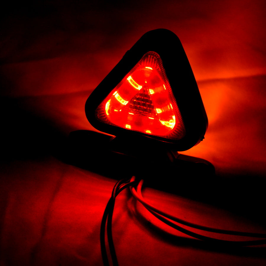 Триъгълно LED рогче, 18 диода, червено/жълто, 12V/24V - опушено