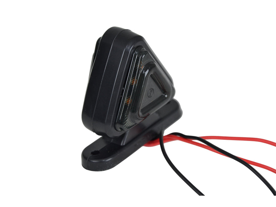 Триъгълно LED рогче, 18 диода, червено/жълто, 12V/24V - опушено