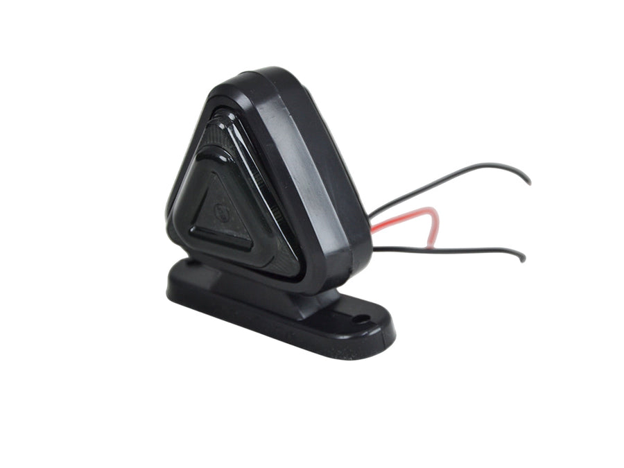 Триъгълно LED рогче, 18 диода, червено/жълто, 12V/24V - опушено