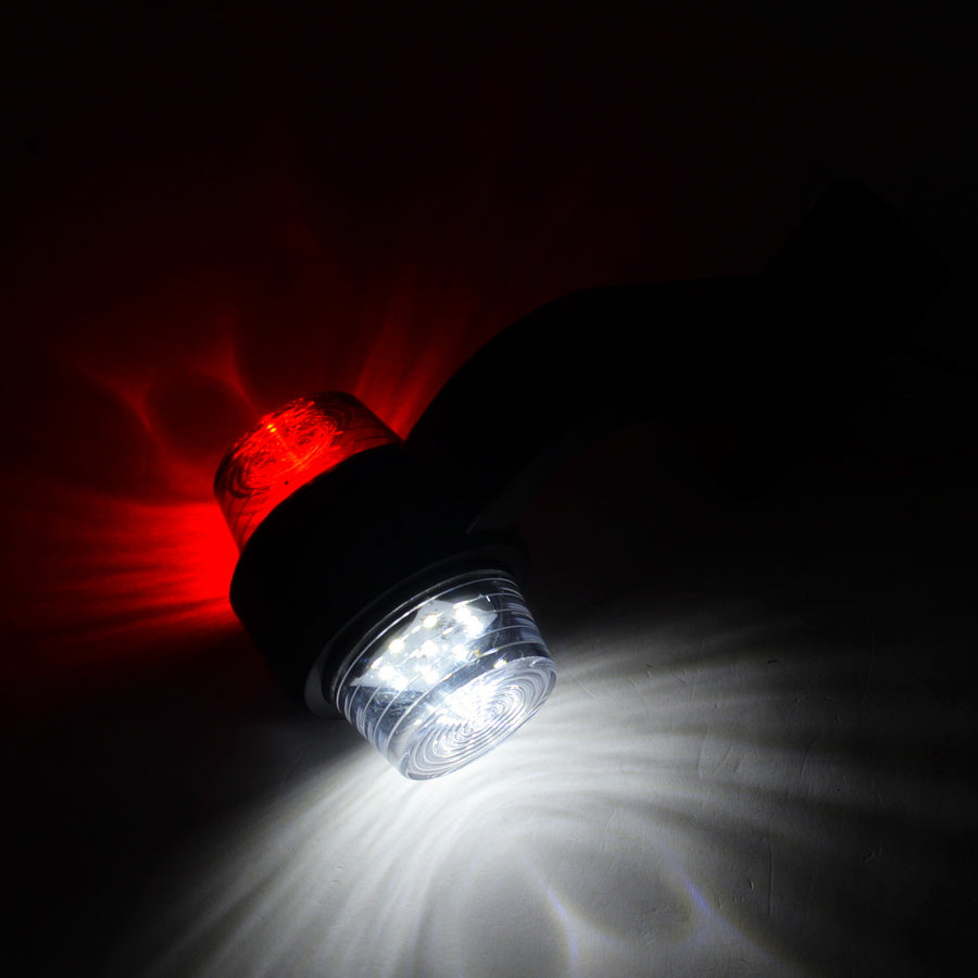 Maxi габарит, криво LED рогче, червено/бяло, 12/24V