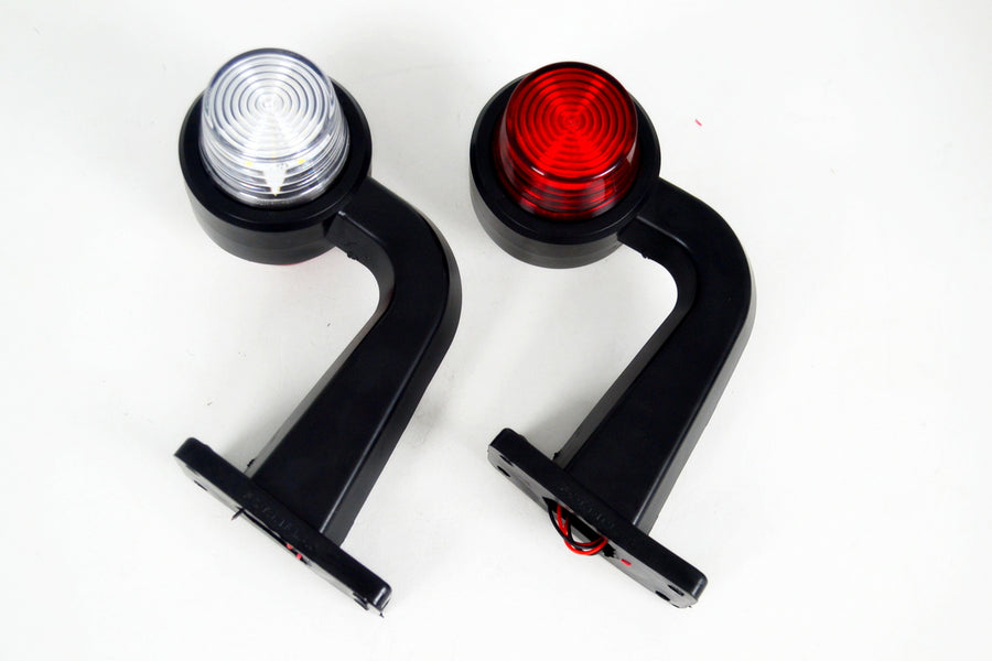 Maxi габарит, криво LED рогче, червено/бяло, 12/24V