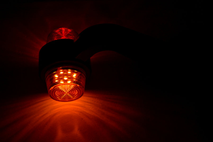 Maxi габарит, криво LED рогче, червено/жълто, 12/24V