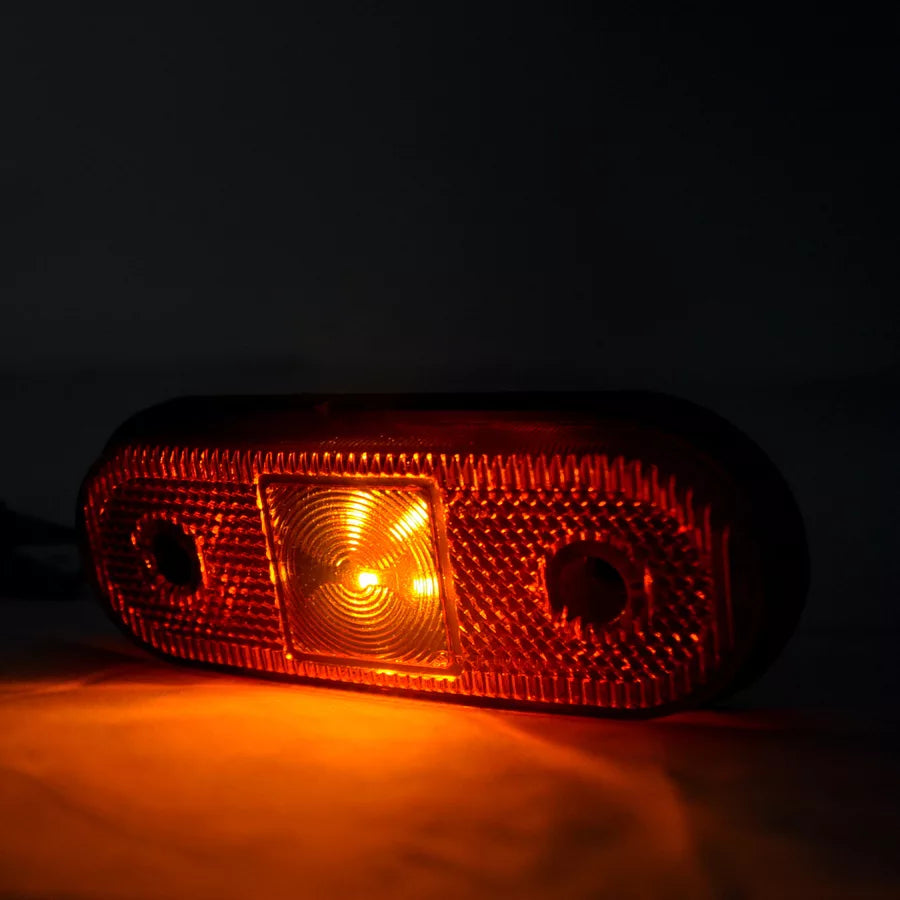 Кръгъл LED габарит с 4 диода, оранжев -12/24V