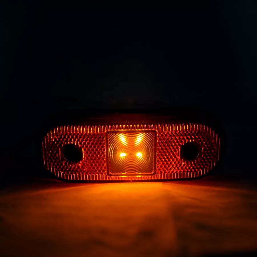 Кръгъл LED габарит с 4 диода, оранжев -12/24V