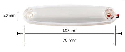 LED Светодиоден Габарит Неон Ефект Маркер Токос Бял 12V-24V 107 mm