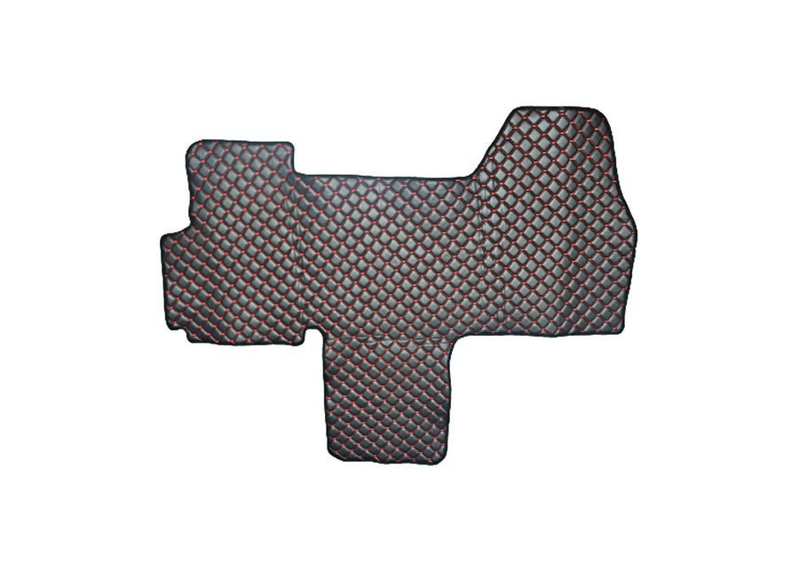 Черни кожени стелки с червен шев за Peugeot Boxer, Fiat Ducato, Citroen Jumper, 2006+