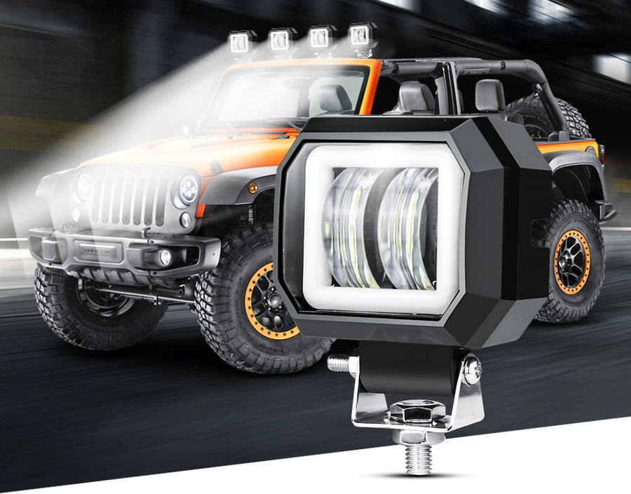 7D LED Халоген 7.6см Диодна Работна Лампа Диоден Фар Прожектор Задна Светлина 20W 1000lm 12V/24V
