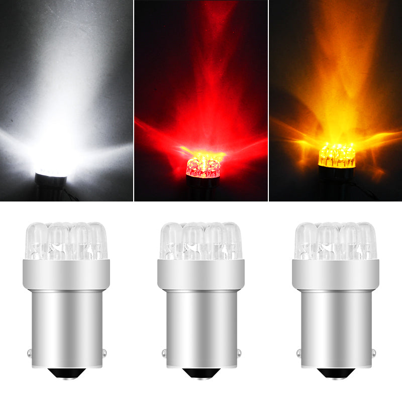 LED Лед Крушки, Mигач, Стоп, Габарит, Халоген, 9 LED, 1156 BA15S (P21W) ,12V, Бяла, Оранжева, Червена