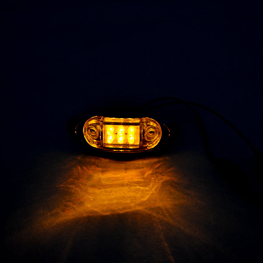 Овален LED габарит, бял с жълта светлина, 12V