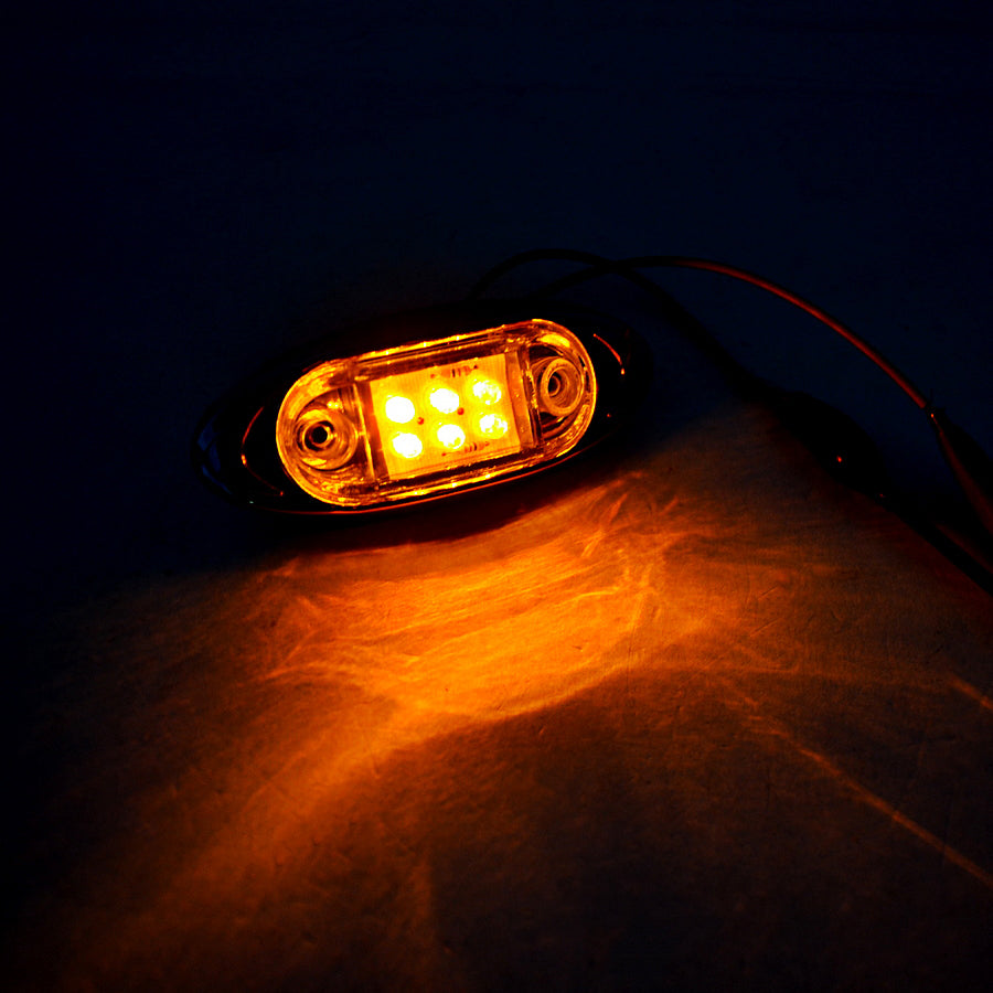 Овален LED габарит, бял с жълта светлина, 12V