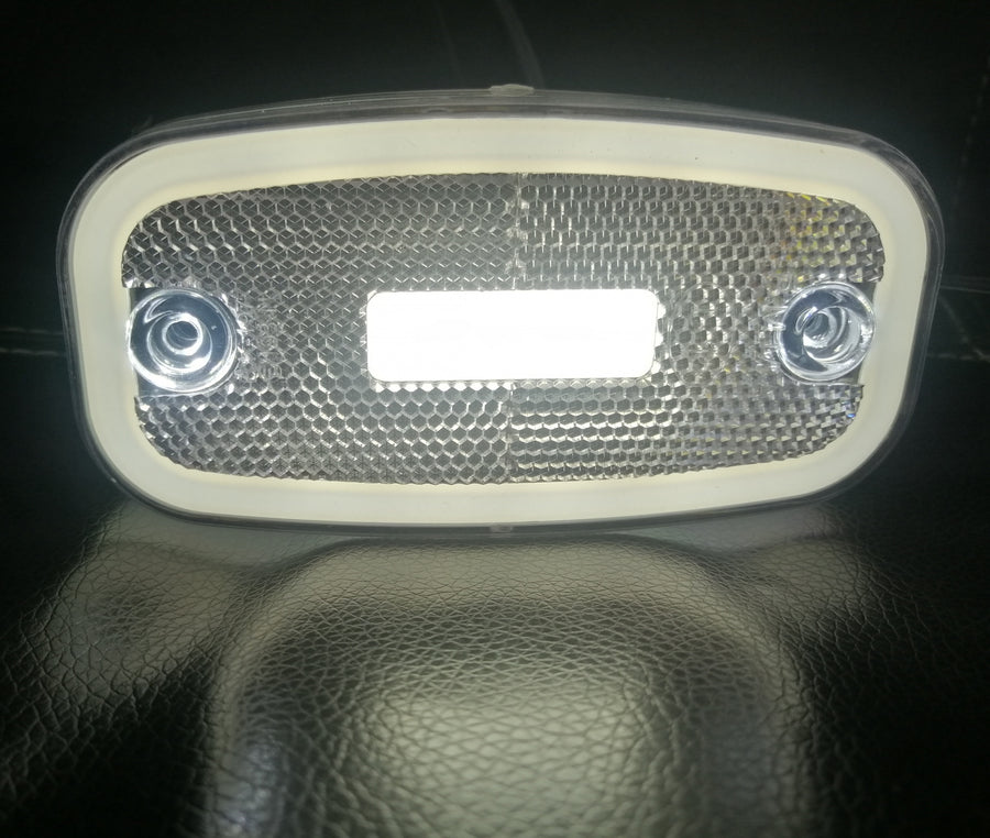 LED Бял Светодиоден Габарит Маткер Токос Неон Ефект, 122mm x 63mm , с Три Функции 12V-24V