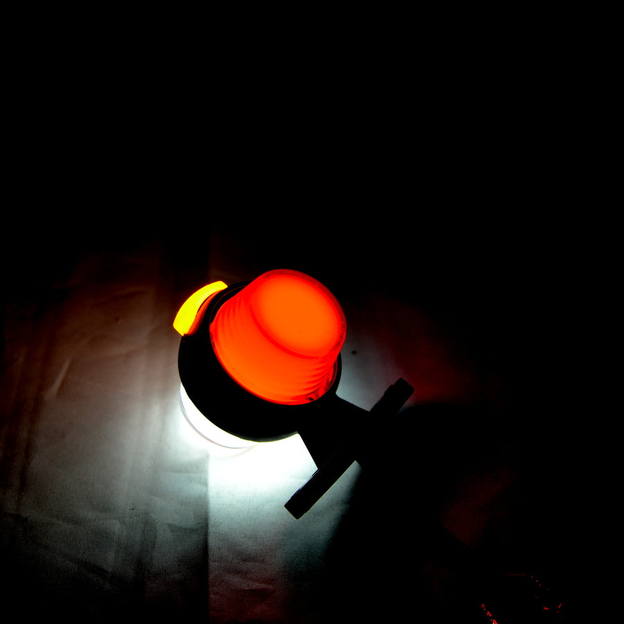 Mini LED рогче, old school style, червено/бяло/жълто, 24V
