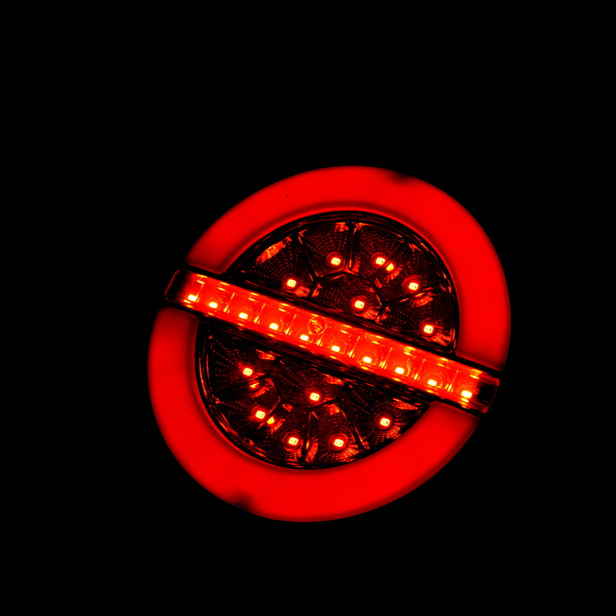 Кръгъл Smoked LED Неон стоп „Хамбургер“ – 140 мм, 24V