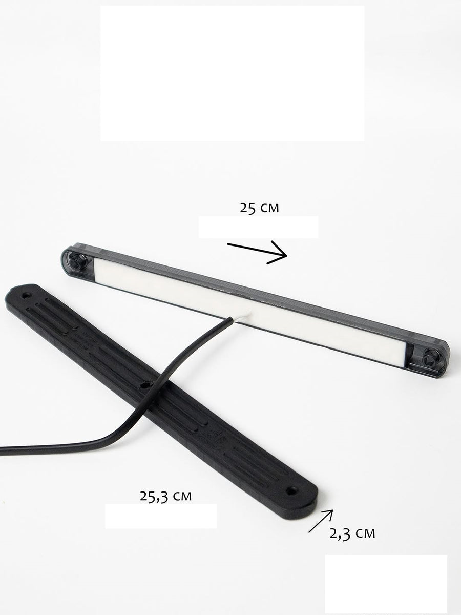 Дълъг smoked LED габарит с 15 диода, червен - 12/24V