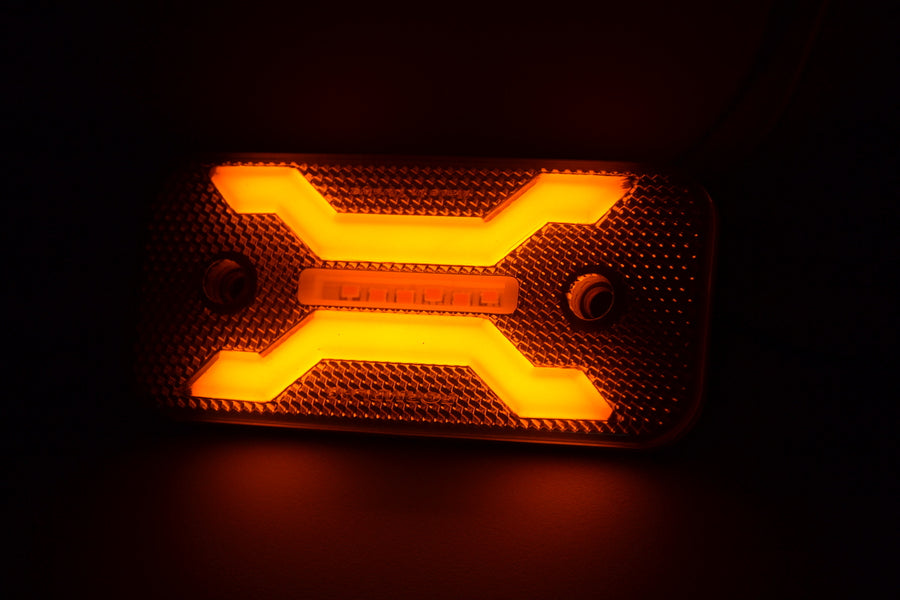 Жълт диоден LED габарит, Spider, опушено стъкло, 24V