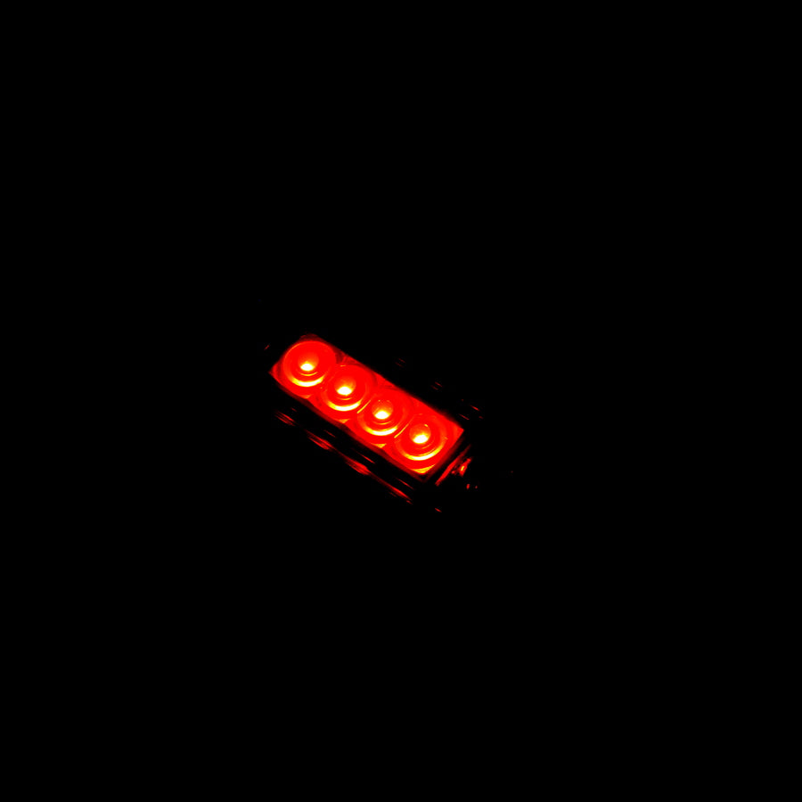 LED габарит, жълт с 4 диода, за ролбар - с извит гръб, smoked