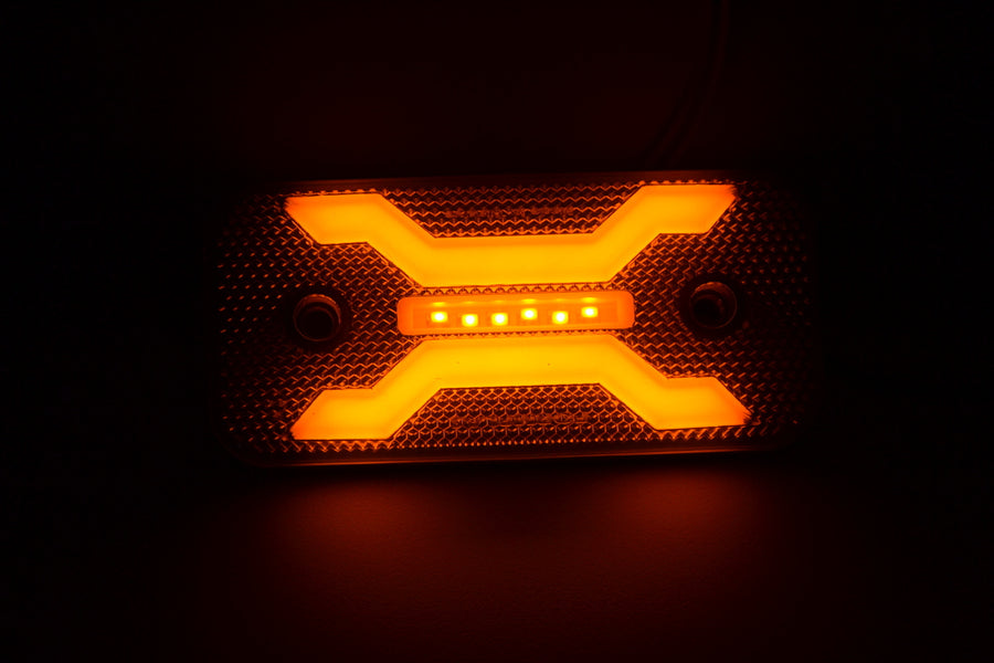 Жълт диоден LED габарит, Spider, опушено стъкло, 24V