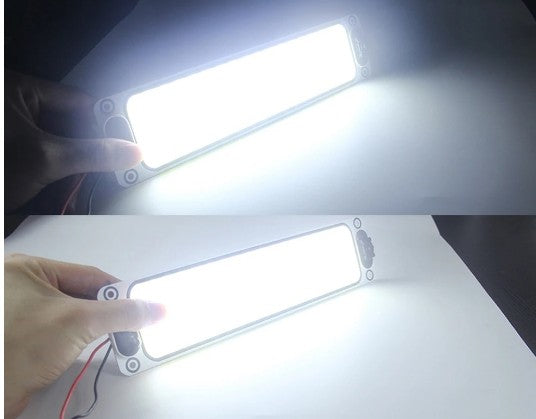 LED плафон, студена бяла светлина, 40 х 6 см, 12/24V, с бутон за включване/изключване